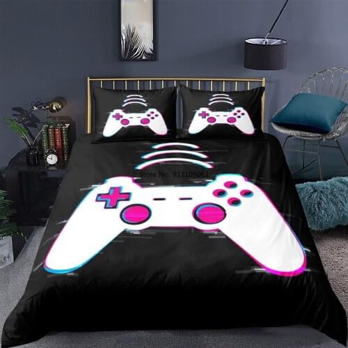 2/3pc Home Decor 3D Duvet Cover Teens Gamer Bedding Set for Kids Boys Luxury Gamepad Printed Duvet Cover with Pillowcase