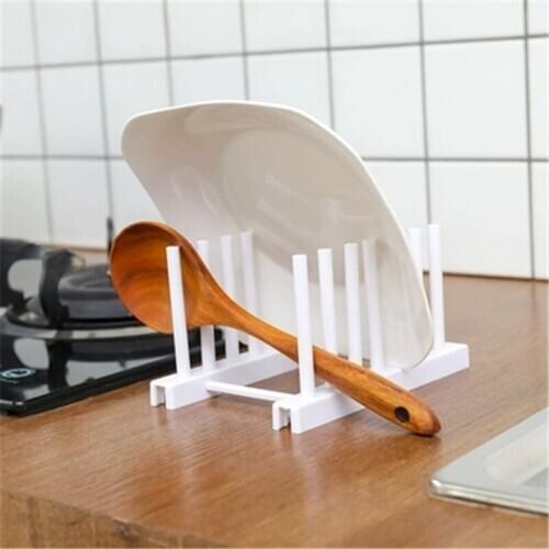 Kitchen Tool Fork Spatula Rack Shelf Organizer Plastic Rest Dishes Holder Non-Slip Pad Utensil