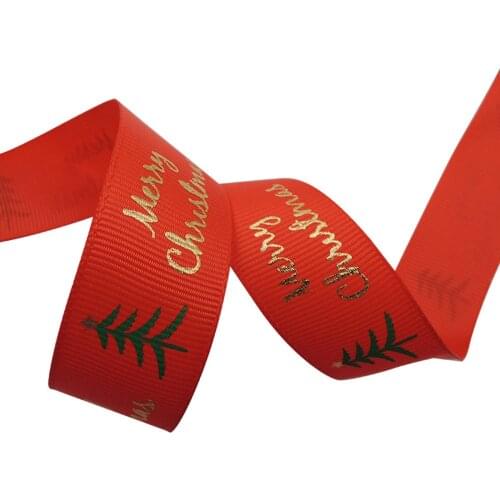 Elk Letter Print Ribbon Gift Wrapping Grosgrain 9 Meters Crafts 2.5cm Christmas Decoration