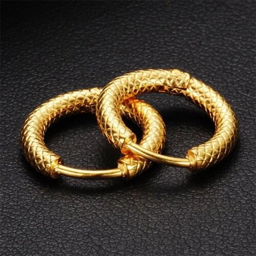 LETAPI Gold Silver Color Stainless Steel Small Thick Hoops Earrings for Women Solid Statement Jewelry Wholesale