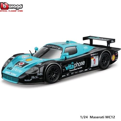 Bburago 1:24 Scale Maserati MC12 alloy racing car Alloy Luxury Vehicle Diecast Pull Back Cars Model Toy Collection Gift