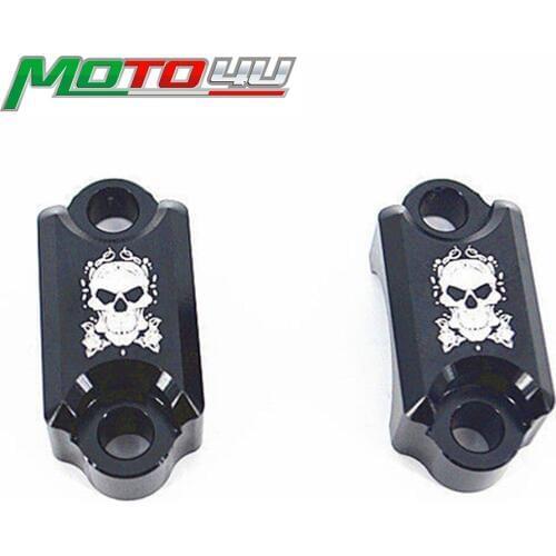 MOTO4U 1 pair Aluminum Front Mirror Clamp Cap For DUCATI Scrambler Skull