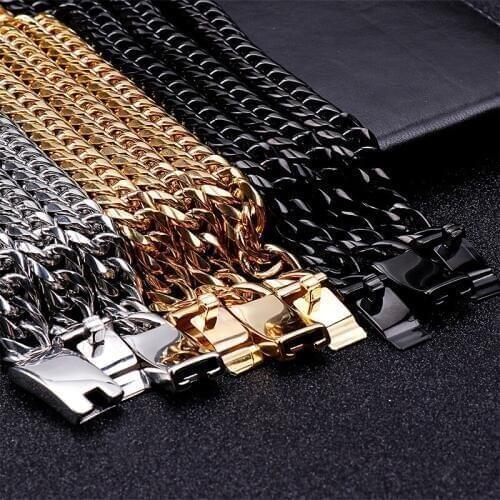 Brand New 12mm Mens Fashion jewelry stainless steel Punk curb link chain necklace bracelet 8.5''-26'' choose