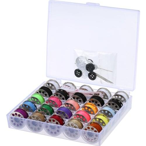 Domestic Mini Sewing Machine Presser Feet Set Sewing Needles Tools Bobbins Accessories Kits with Storage Case For Janome Brother