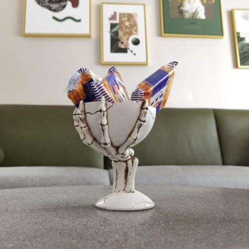 Skeleton Statue Storage Tray Holder Creative Jewelry Perfume Organizer Decor