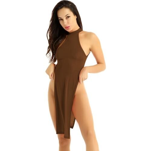 Adult Porno Sexy Dress Lingerie Women Transparent Mesh High Split Night Gown Robe Erotic Underwear Baby Doll Costume Hot Vestido