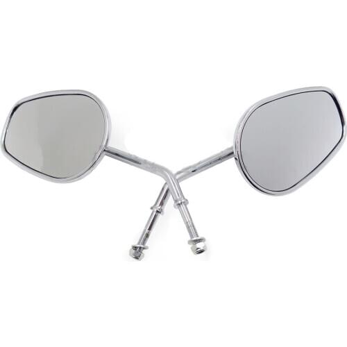 Pair Motorcycle Chrome 8mm Rear View Side Mirrors For Harley Dyna Sportster 1200 883 Cafe Racer Old School Bobber