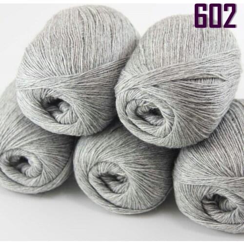 Sale New 5 X50g Balls High Quality 100% pure cashmere luxury warm soft hand knitting Yarn 233-602-5 Silver Grey