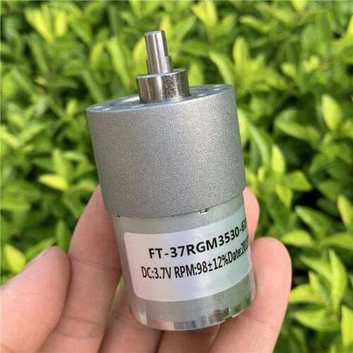 37RGM530 DC Gear Motor with Plastic & Metal Gearbox, DC 3V-7.4V, M3 Screw, High Torque Flat Shaft Motor for Intelligent Machine