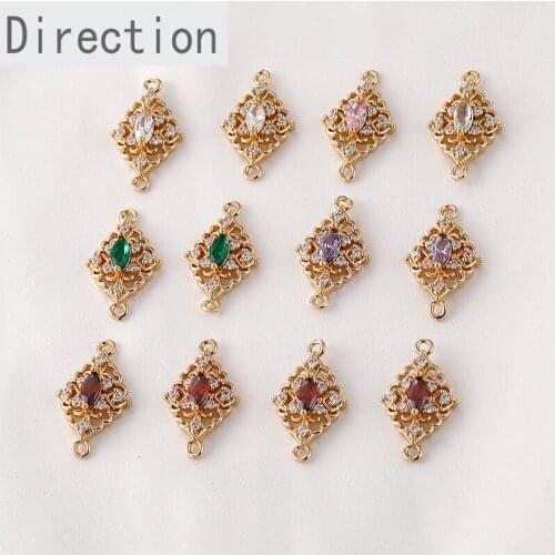 Retro lace horse eye crystal zircon double hanging diy handmade earrings hairpin bracelet accessory material
