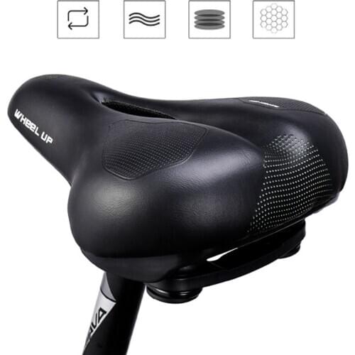 Wide Big Bum Bike Bicycle Cycling High Elasticity Foam Filled Comfort Seat Saddle Safty MTB Bike Accessories Built in Shock Abs