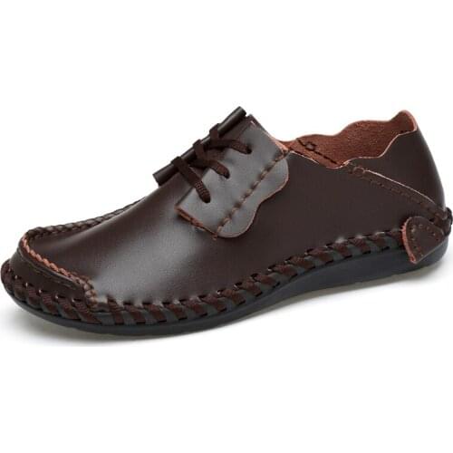 Handmade Concise Classic Mens Shoes Quality Leather Casual Shoes Fashion Male Footwear Large Size 47 Comfortable Driving Shoes