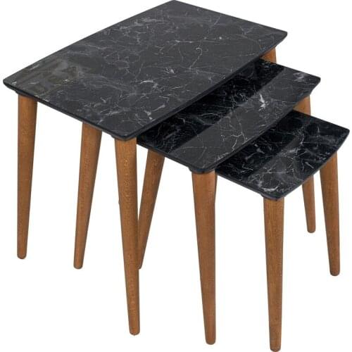 Nesting Table Wooden Leg Triple Mdf Nesting Table Triple Service Table Nesting Table 3-Piece Set of 3 side table Coffee table