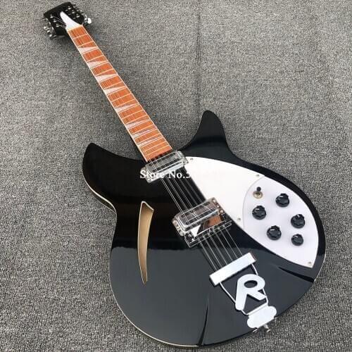 High quality 360 electric guitar, 12 strings, half empty, black pigment, dual output, Korean pickup, postage