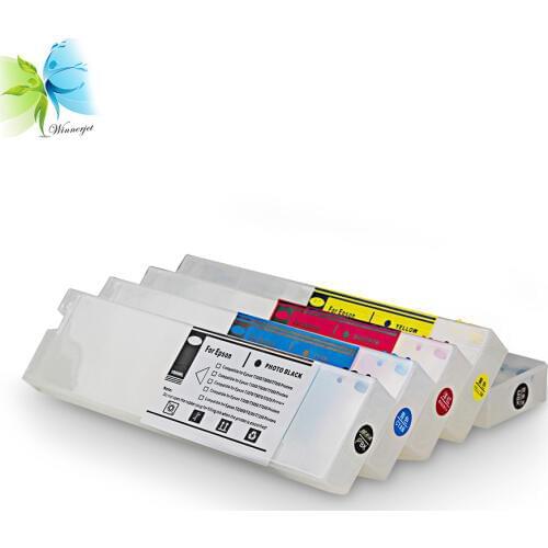 WINNERJET 1000ml T6941-T6945 Empty Refillable Ink Cartridge with Auto Reset Chip for Epson SureColor T3070 Printer