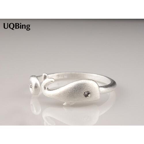 Fres Shipping 925 Sterling Silver Dolphin Finger Open Rings For Women Jewelry