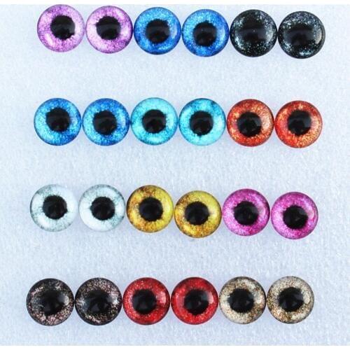 12mm Random Mixed Dragon Eyes Round Glass Cabochon Flatback Photo Dome Jewelry DIY Accessories Tray by pair 50pcs/lot K06128