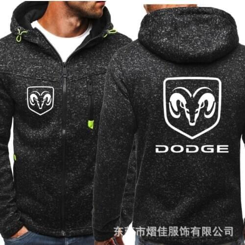 2020 Male Pullover Hoodie Men Hoodies DODGE Print Jacket Spring Autumn Drawstring Zipper Hooded Sweatshirt Top Coat
