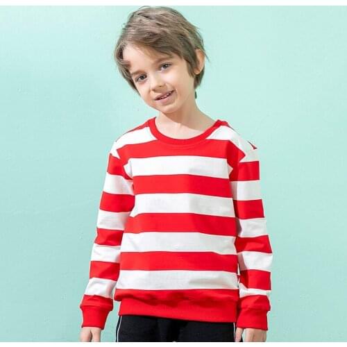 2021 Spring Children Sweatshirts For Boys Toddler Girl Clothes Autumn Cotton Striped Tops Long Sleeve Clothing 2-7y Infant Ins