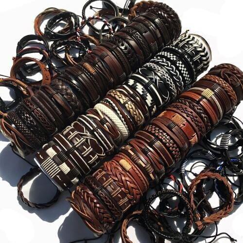 ZotatBele Wholesale Lots 30Pcs Retro Mix Styles Braided Ethinc Tribal Leather Bracelets For Men Women (Random 30pcs ) MX8