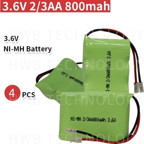 4 PCS/lot Original Ni-MH 2/3AA 3.6V 800mAh Ni-MH 2/3AA Rechargeable Battery Pack With Plugs For Cordless Phone Free Shipping