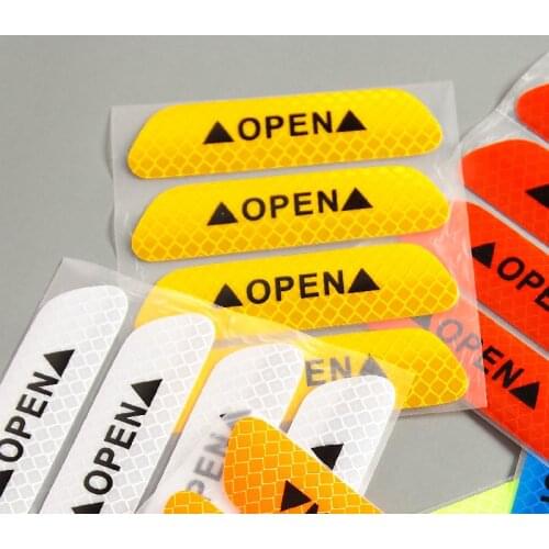 4PCS Car Door Wheel Eyebrow Sticker Decal Safety Mark Reflective Strips Warning Tape Car Reflective Stickers