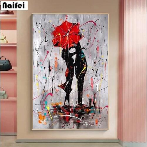 DIY Diamond Painting Abstract Red Lovers Wall Art Decor Cross Stitch Mosaic Kit Full Square Round Drill Embroidery Rhinestones