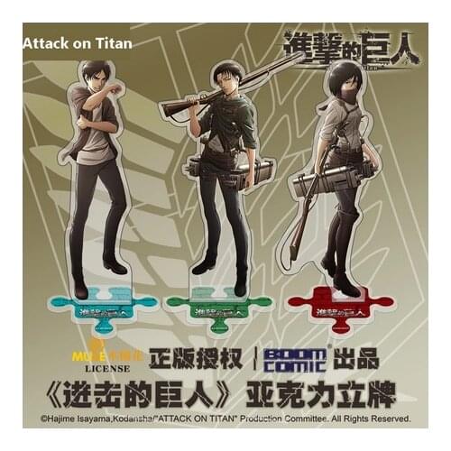 Anime Attack on Titan Levi EAckerman Eren Jaeger Mikasa Ackerman Acrylic Stand Display Model Birthday Cake Decor Toy Cosplay