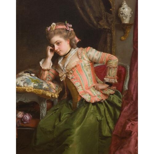 Free shipping classic court figure beautiful girl portrait oil painting canvas printings on canvas wall art decoration picture