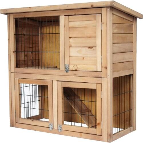 Outdoor Hutch Large Chicken Coop House for Rabbits Guinea Pigs Hamster Pets Cages for Small Animals Waterproof 2 Levels 3 Doors