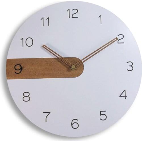 Wood Wall Clock Modern Design Nordic Style Silent Clock Round 30cm Room Decoration Wall Clock STTA889