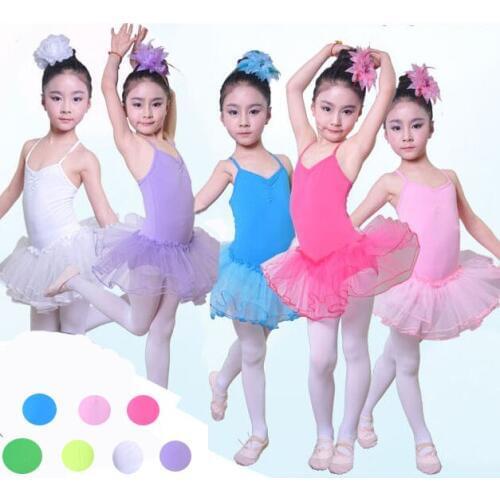 Cheap Yellow Green Red Pink Lilac Blue White Swan Baby Girls Dance Classical Ballet Tutu Child Ballet Costume For Kids