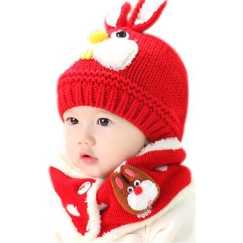 Baby Winter Hat Scarf Set Neck Warmer Rabbit Cap for Boys Girls Kids Children Very Warm Cute Bunny Style 5 Months to 4 Years