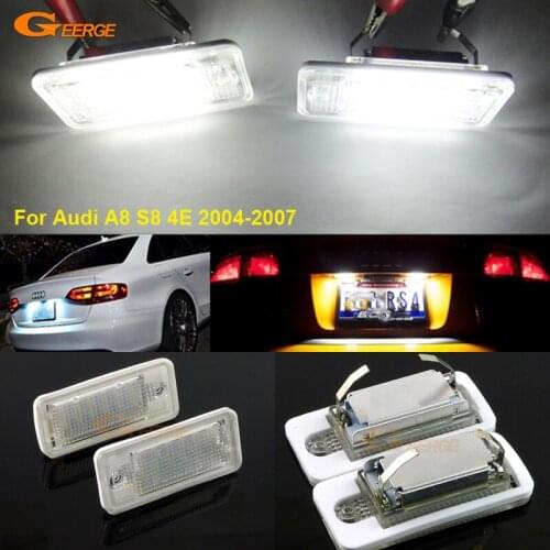For Audi A8 S8 4E 2004-2007 Excellent Ultra bright smd Led License plate lamp light No OBC error car Accessories