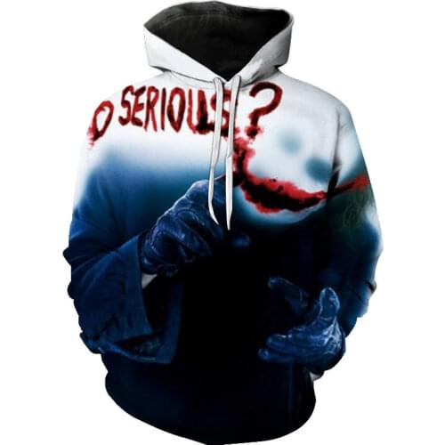 Spring, autumn and winter fashion new leopard print clown 3D printing pattern mens cool hoodie sweater