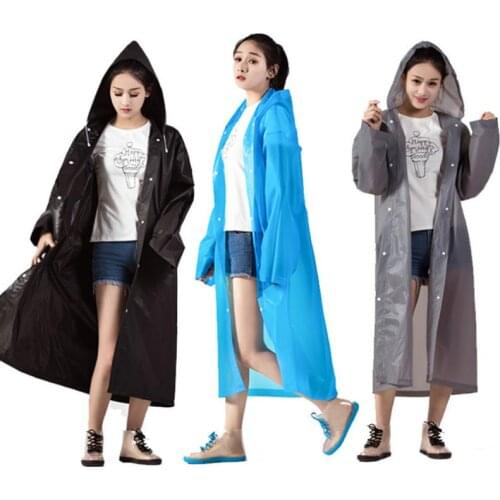 Women Raincoat Men Black Rain Clothes adult waterproof long men women raincoat hooded EVA Non Disposable Rain Coat Rainwear Suit