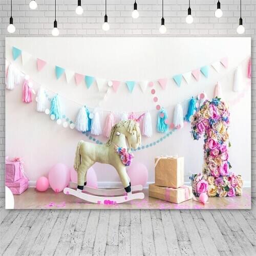 Avezano Backdrops Birthday Party Baby Shower Pink Balloon Gift Banner Trojan Decor Photography Background Photo Studio Photozone