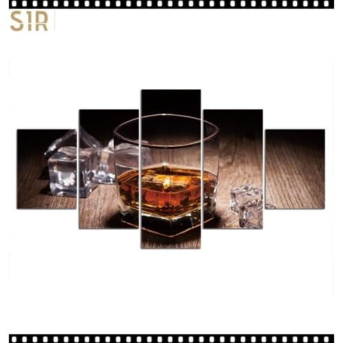 HD 5 Pieces Red Wine Pictures Print Posters Wall HD Art Home Decor for Living Room Painting on The Wall Pictures Wine Wall Art