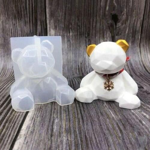 Silicone Mould DIY Crystal Epoxy Three-Dimensional Geometric Bear Shaped Mold Plaster Aromatherapy Cake Decoration Tool