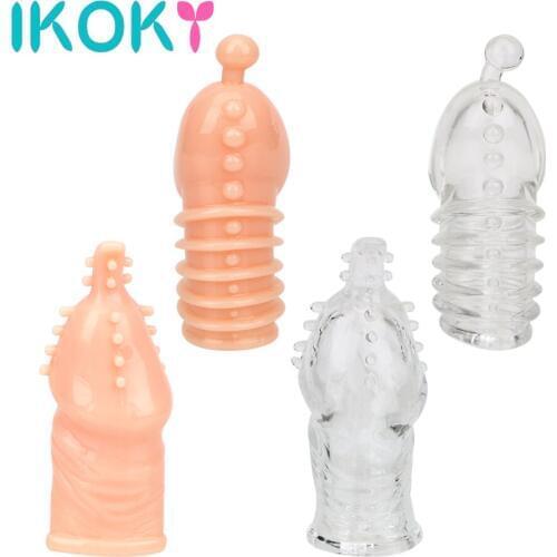 IKOKY Penis Ring Enlargement Delay Ejaculation Sex Toys For Men Male Cock Sleeve Erotic Adult Products