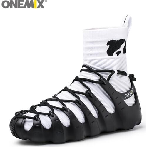 ONEMIX Walking Shoes Men Casual High Top Socks boots Sneakers Original Women Sandals Outdoor Trekking Waterproof Breathable