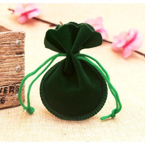 Hotsale 50pcs/lot Green Velvet Bags 7x9cm Small Gourd Pouch Favor Charm Jewelry Packaging Bags Cute Wedding Drawstring Gift Bag