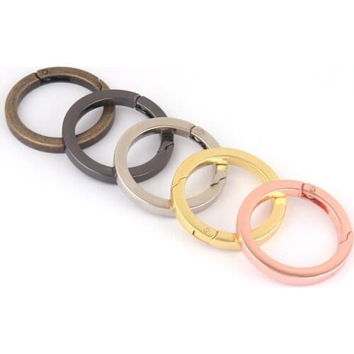 32mm Rose Gold Spring Round Ring Gate Snap Hook Gate O Ring,Metal Snap Push Clasp Webbing Hook Bag Buckle For Handbag 6Pcs