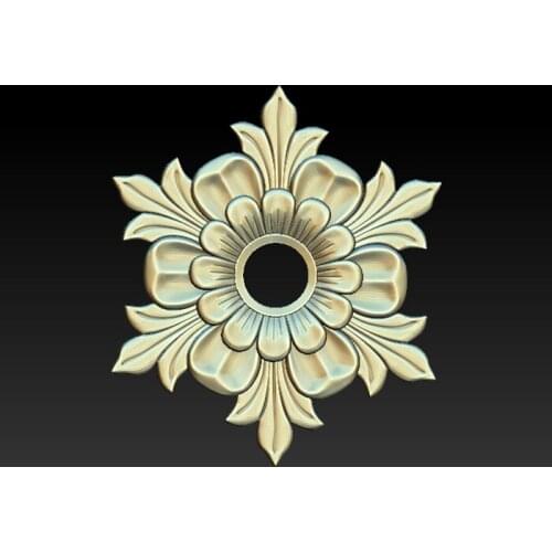 Decorative round flower 3D model relief for CNC Router 3D Printer Aspire Artcam in STL file format