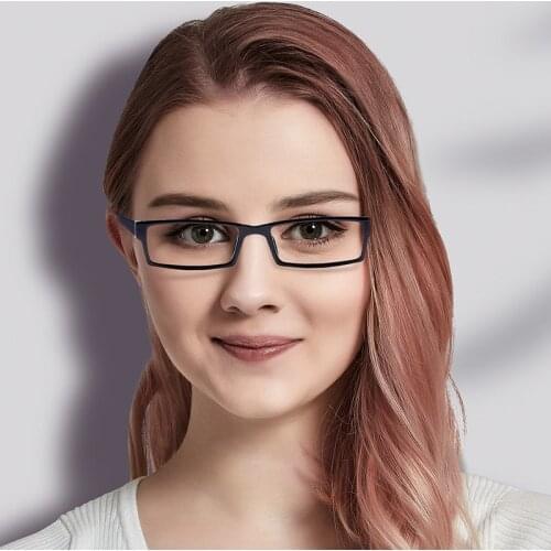 Fashion Mens Small Rectangular TR90 Glasses Frame Women Ultra-light Decoration Optical Myopia Computer Eyeglasses Eyewear