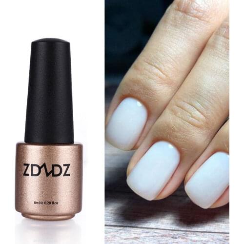 Milky White Gel Nail Polish Soak Off Nail Art UV Gel Cured with Nail Dryer 8ml
