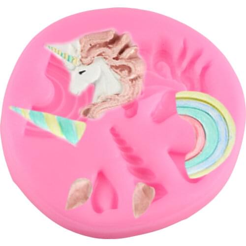 Cartoon Unicorn Rainbow Silicone Mold Party Chocolate Fondant Molds Cake Decorating Tools DIY Cupcake Polymer Clay Candy Moulds