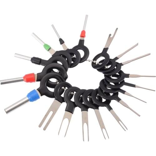 18pcs Car Terminal Removal Kit Wiring Crimp Connector Pin Extractor Puller Terminal Kit Car Repair Professional Tools