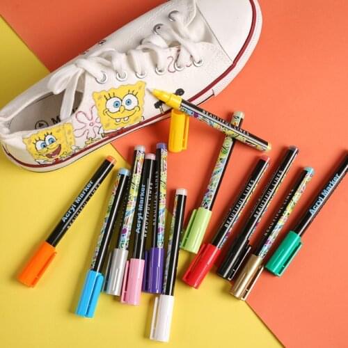 0.7mm Acrylic Paint Markers Pen Set Fine Tip 28 Color Art Marker for Stone DIY Craft Ceramic Canvas Glass Wood Fabric Painting