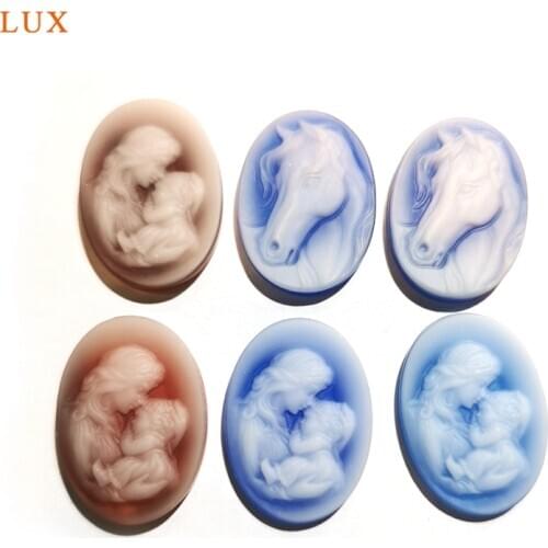 Natural Agates reliefs pendant Oval Shape Engrave Pendants Cabochon Cameo 18x25mm Cut beautiful Lady Portrait sculpture Jewelry